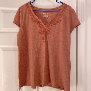 Merona Burnt Orange Embroidered Shirt XXL